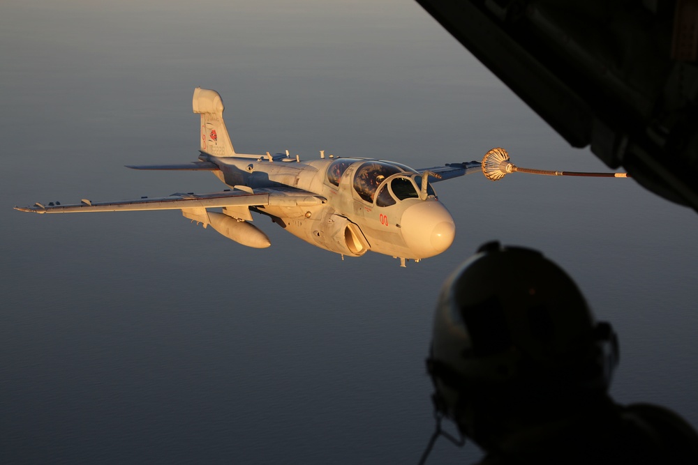 Cherry Point aircraft glide through setting skies