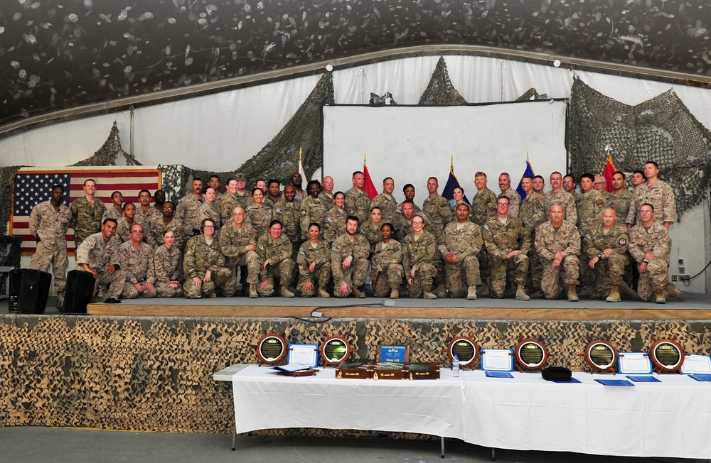 Afghanistan - US Navy chief pinning ceremony at Bagram Air Field