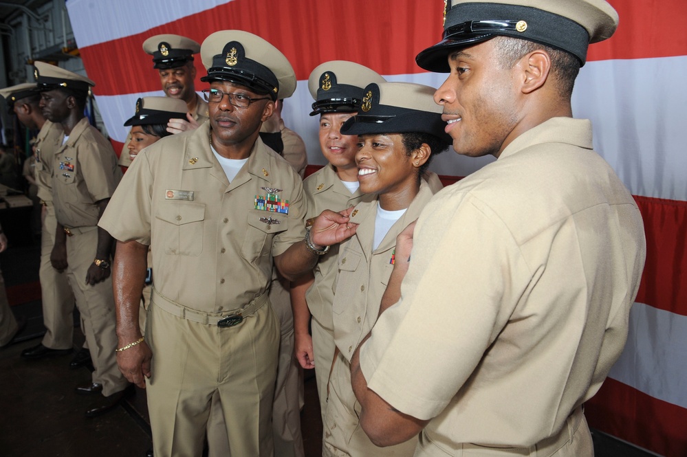 USS Theodore Roosevelt pinning ceremony