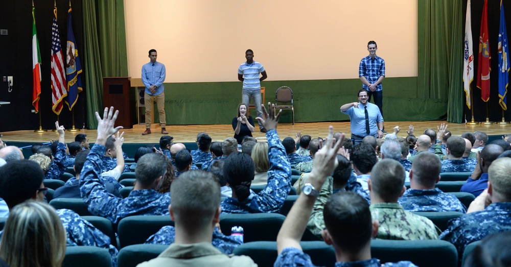 Group discussion at Naval Support Activity Naples