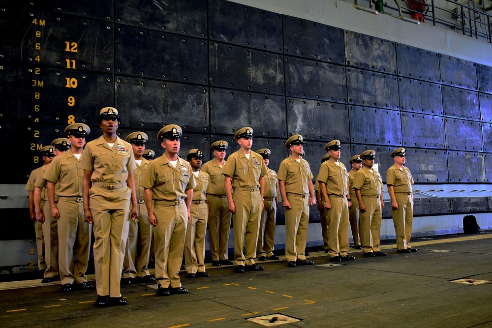 USS Green Bay pinning ceremony