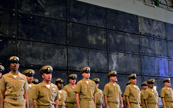 USS Green Bay pinning ceremony