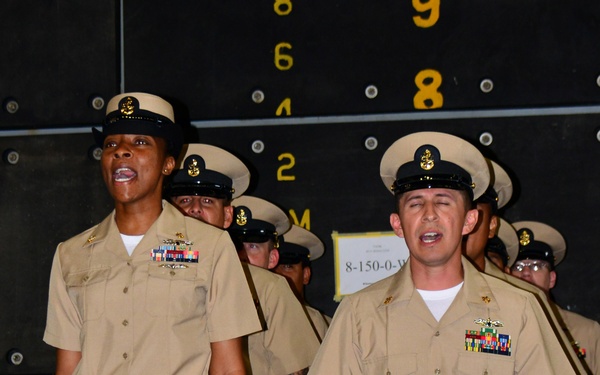 USS Green Bay pinning ceremony
