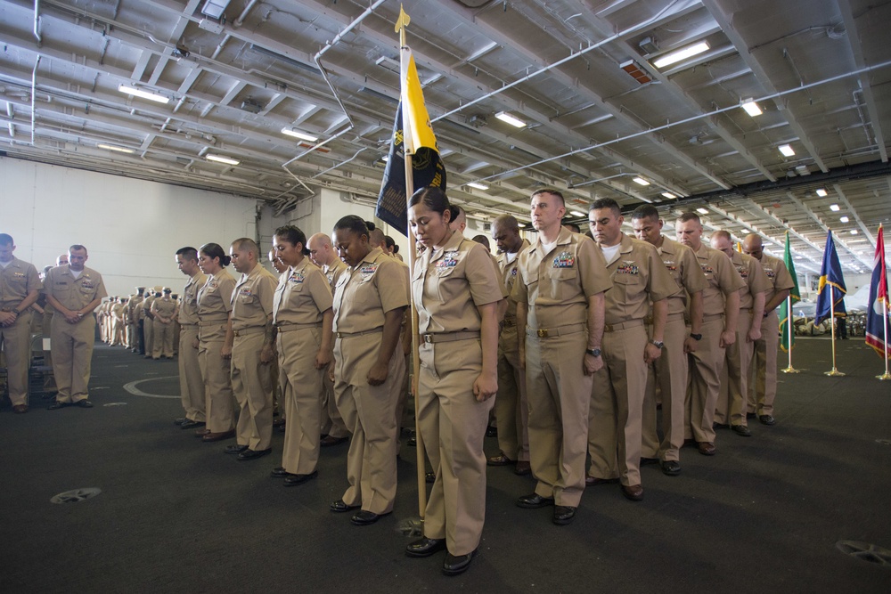 Forty-one new chiefs pinned aboard Ronald Reagan