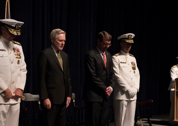 Chief of Naval Operations (CNO) Adm. Jonathan Greenert is relieved by Adm. John Richardson