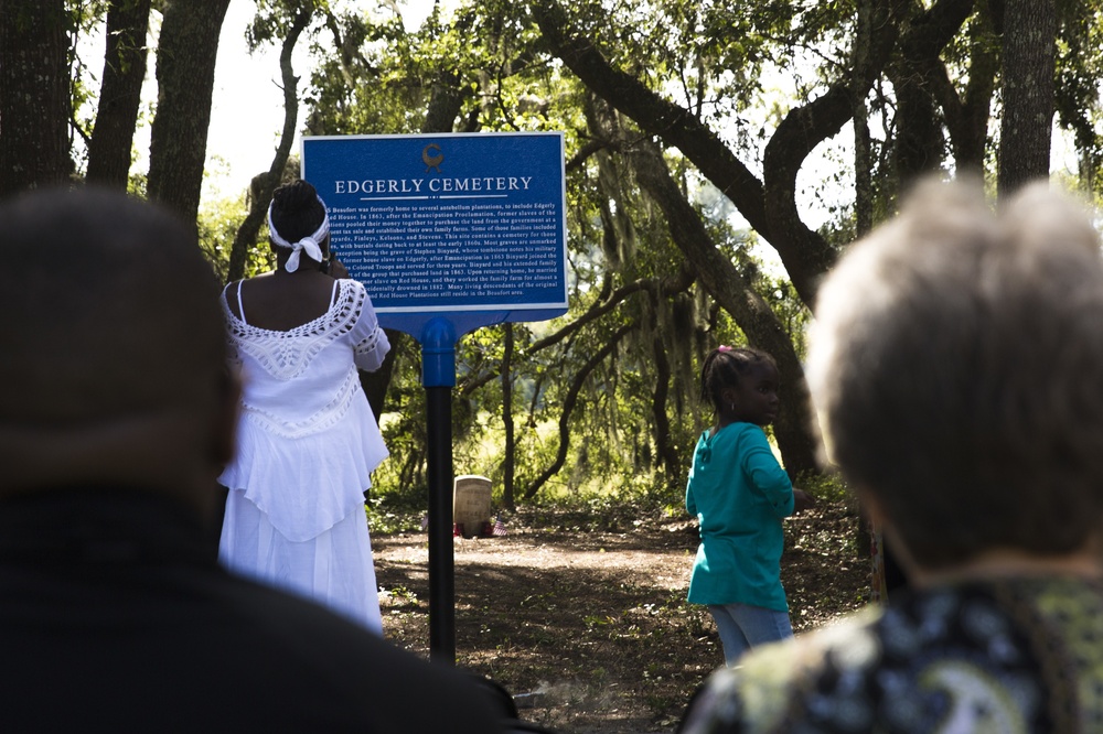 Edgerly Cemetery unveiled, Binyard family honored at MCAS Beaufort