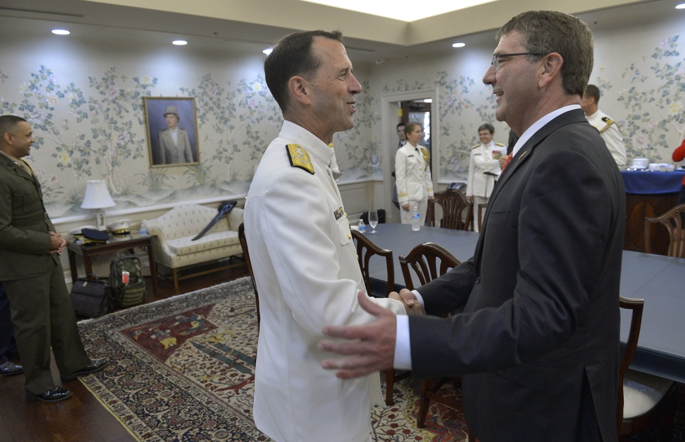 Secretary of Defense Ash Carter attends CNO change of command