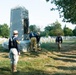 West Virginia Rough Riders lay a wreath at the Rough Riders Monument in Arlington National Cemetery