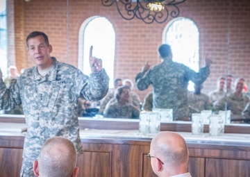 Chief of Army Reserve speaks to the troops