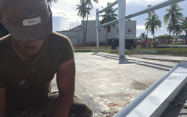 Kwajalein Atoll, NMCB 1 builds relationship with warehouse construction