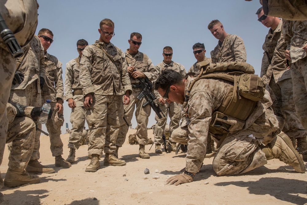 U.S. Marines train for squad attacks in urban terrain