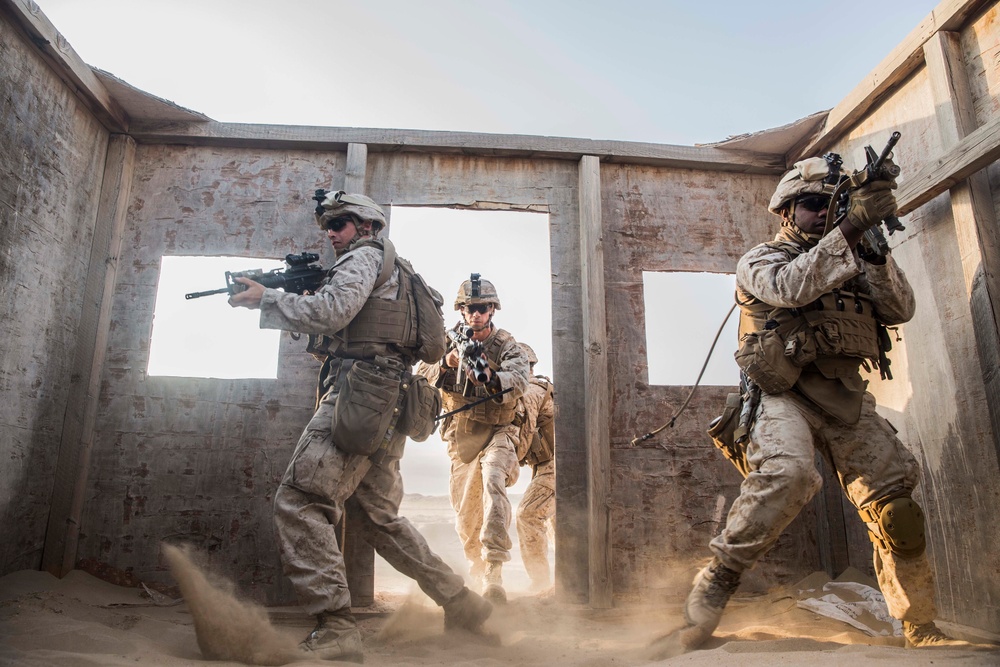 U.S. Marines train for operation in urban terrain