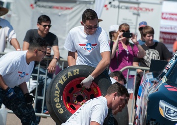 Military pit crew challenge at Coronado Speed Festival