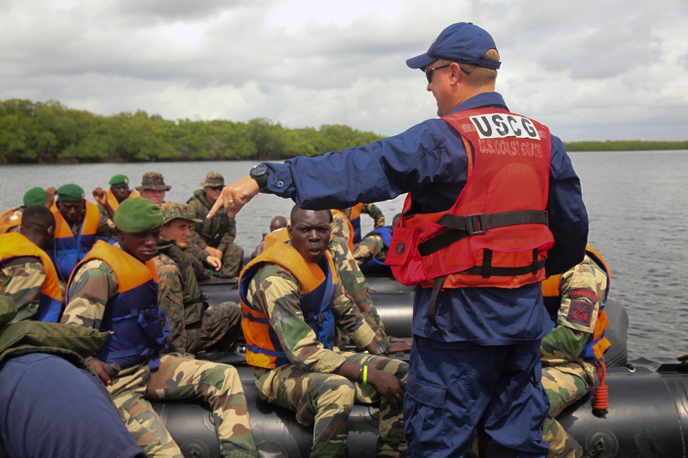 Partnership in action: U.S. Marines, Coast Guardsmen, Senegalese military refine small-boat skills