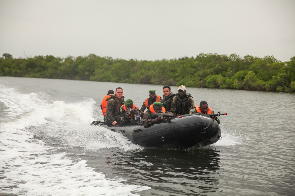 Partnership in action: U.S. Marines, Coast Guardsmen, Senegalese military refine small-boat skills