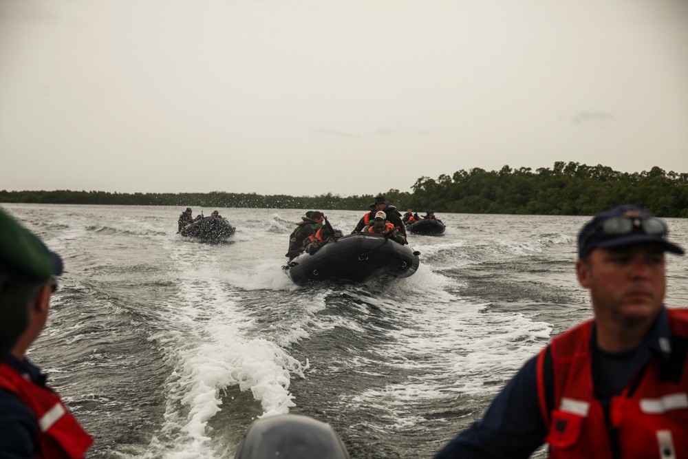 Partnership in action: U.S. Marines, Coast Guardsmen, Senegalese military refine small-boat skills