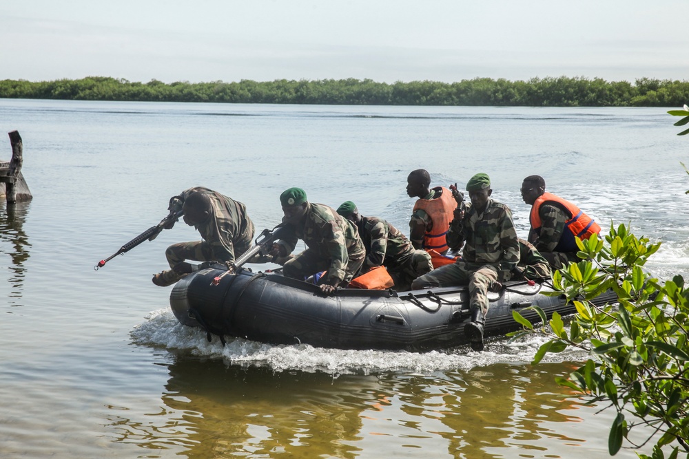 Partnership in action: U.S. Marines, Coast Guardsmen, Senegalese military refine small-boat skills