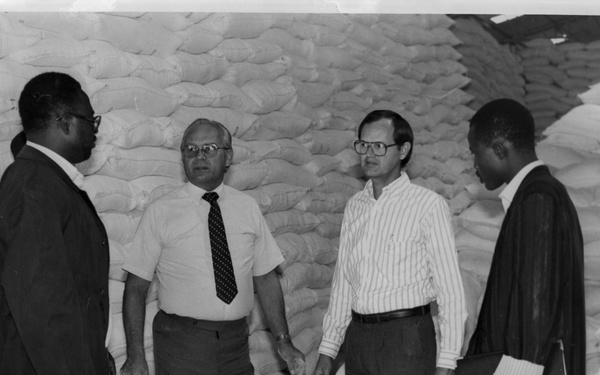 Kurt Fuller, Bernie Wilder and Nadoumabe Yamadjita at ONC Warehouse in N'Djamena, Chad