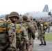 Multinational paratroopers board for commemoration jump