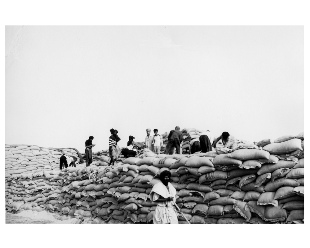 Sacks of German Donated Aid Food Stacked on Nouakchott Wharf