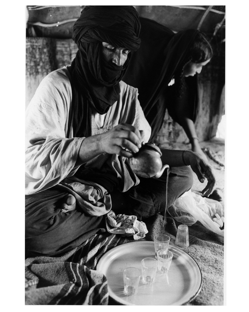 Ago Abdemou, Chief of  Lazeret Refugee Camp, Prepares Tea