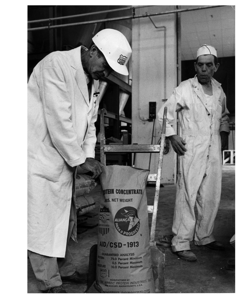 Men Working at Fish Protein Concentrate Flour Plant