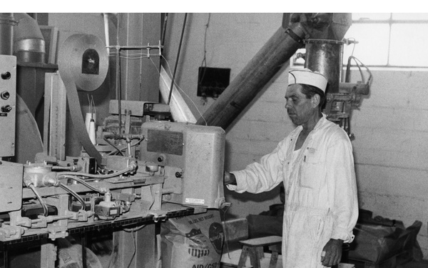 Men Working at Fish Protein Concentrate Flour Plant