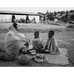 Man and Children in Refugee Camp