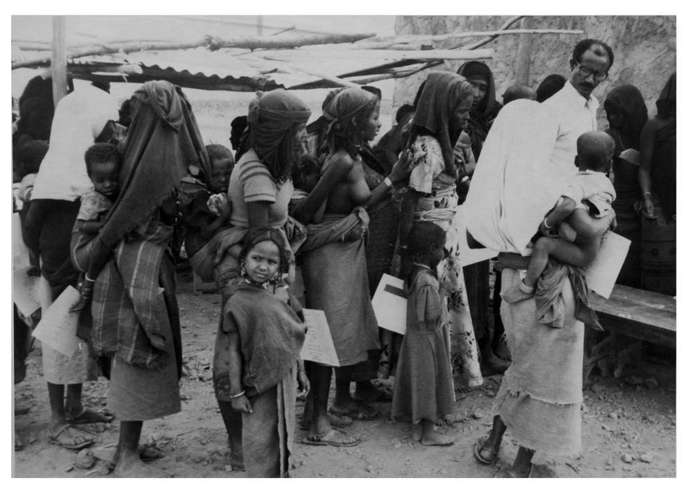 Women and Children Receiving Relief Food