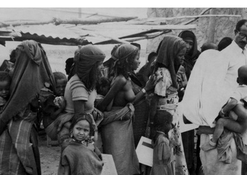Women and Children Receiving Relief Food