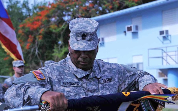 Tiger Battalion cases its colors