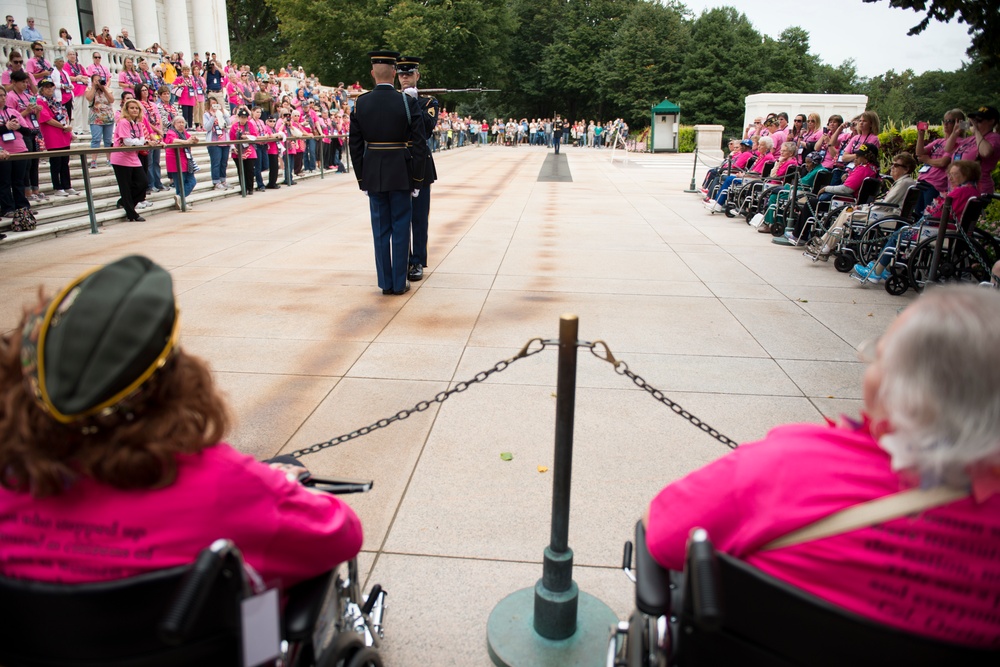 All-female veteran honor flight visits Arlington National Cemetery and Women in Military Service for America Memorial