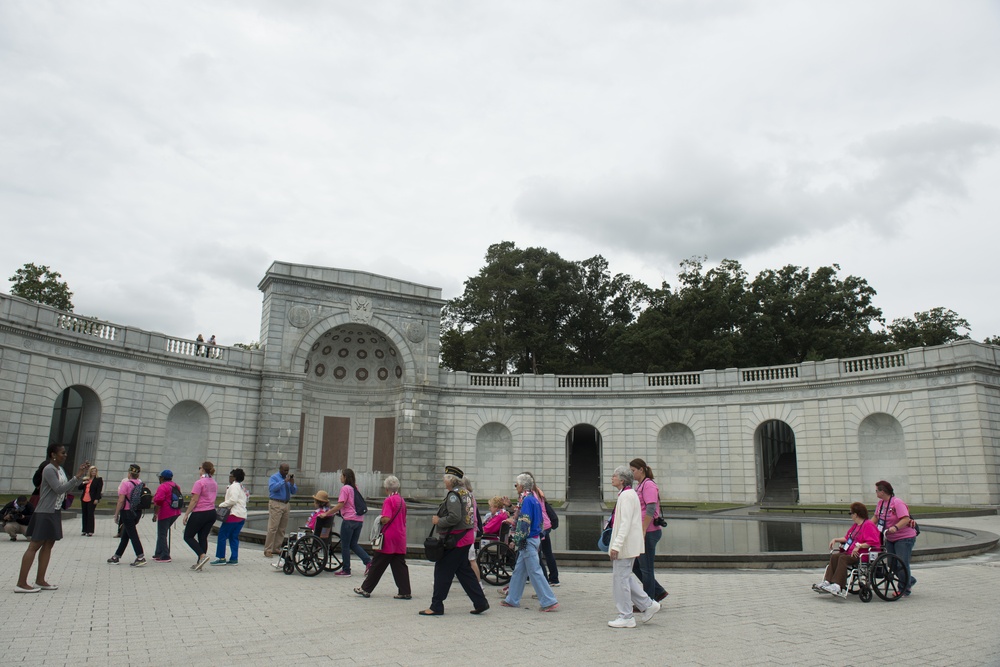 All-female veteran honor flight visits Arlington National Cemetery and Women in Military Service for America Memorial