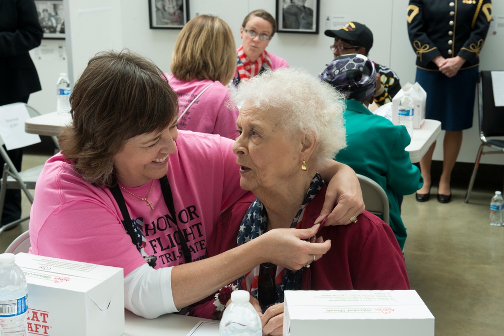 All-female veteran honor flight visits Arlington National Cemetery and Women in Military Service for America Memorial