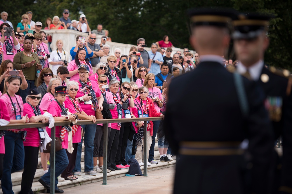 All-female veteran honor flight visits Arlington National Cemetery and Women in Military Service for America Memorial