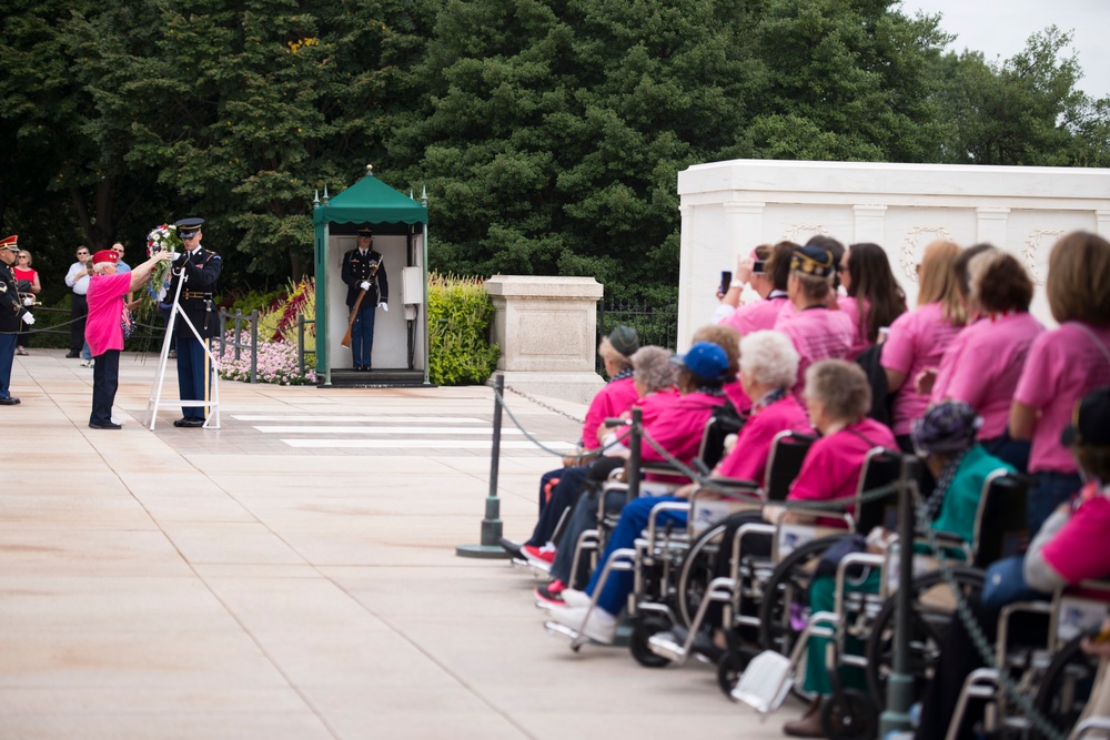 All-female veteran honor flight visits Arlington National Cemetery and Women in Military Service for America Memorial