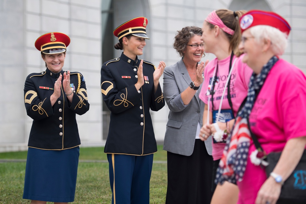 All-female veteran honor flight visits Arlington National Cemetery and Women in Military Service for America Memorial