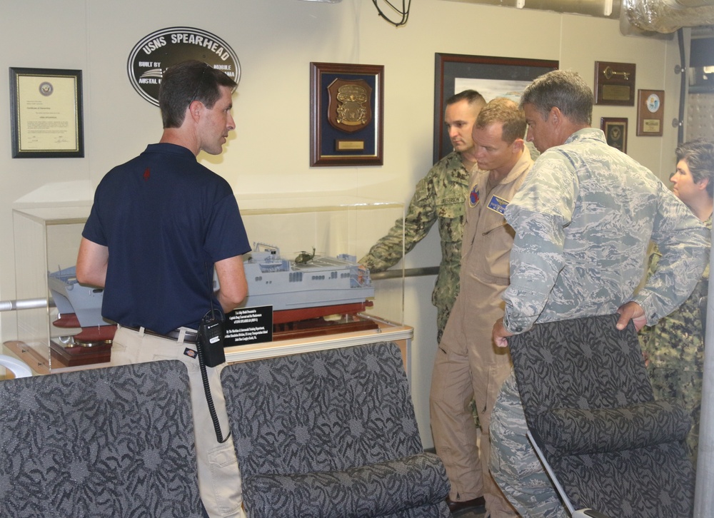 JTF Guantanamo Bay commander tours the USNS Spearhead