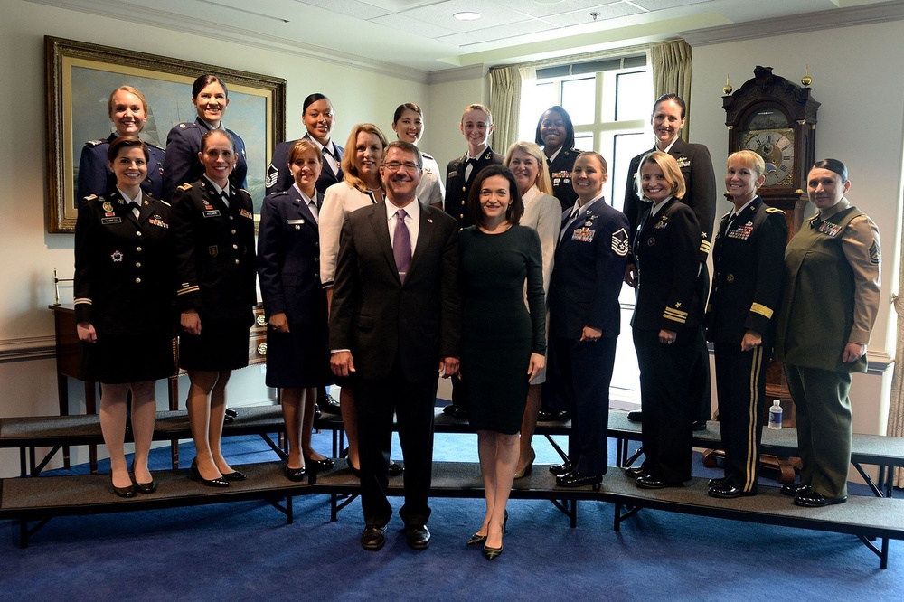 Secretary of defense and Facebook COO 'lean in' Secretary of defense and Facebook COO 'lean in'