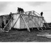 Men building a house, Chepe Hill, Chile