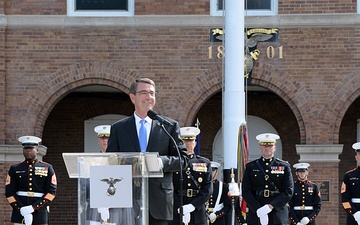 Secretary of defense participates in the Marine Corps commandant passage of command ceremony