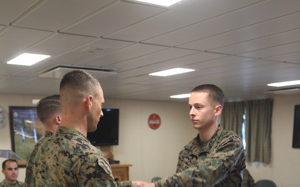 Marines graduate Corporal’s Course aboard USNS Lewis and Clark