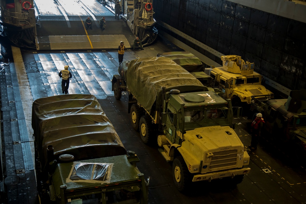 Loading a Landing Craft Air Cushion