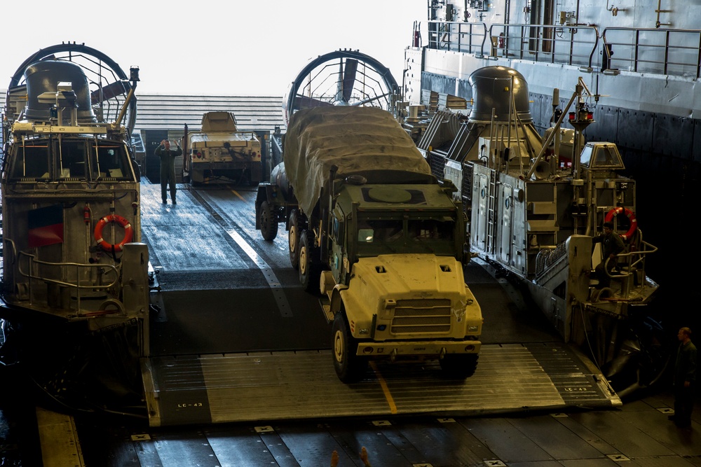 Loading a Landing Craft Air Cushion