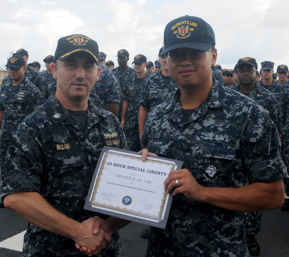 USS Emory S. Land operations