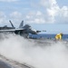 'Jolly Rogers' Super Hornet prepares to launch from USS Harry S. Truman