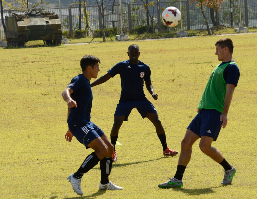 Armed Forces men's soccer training