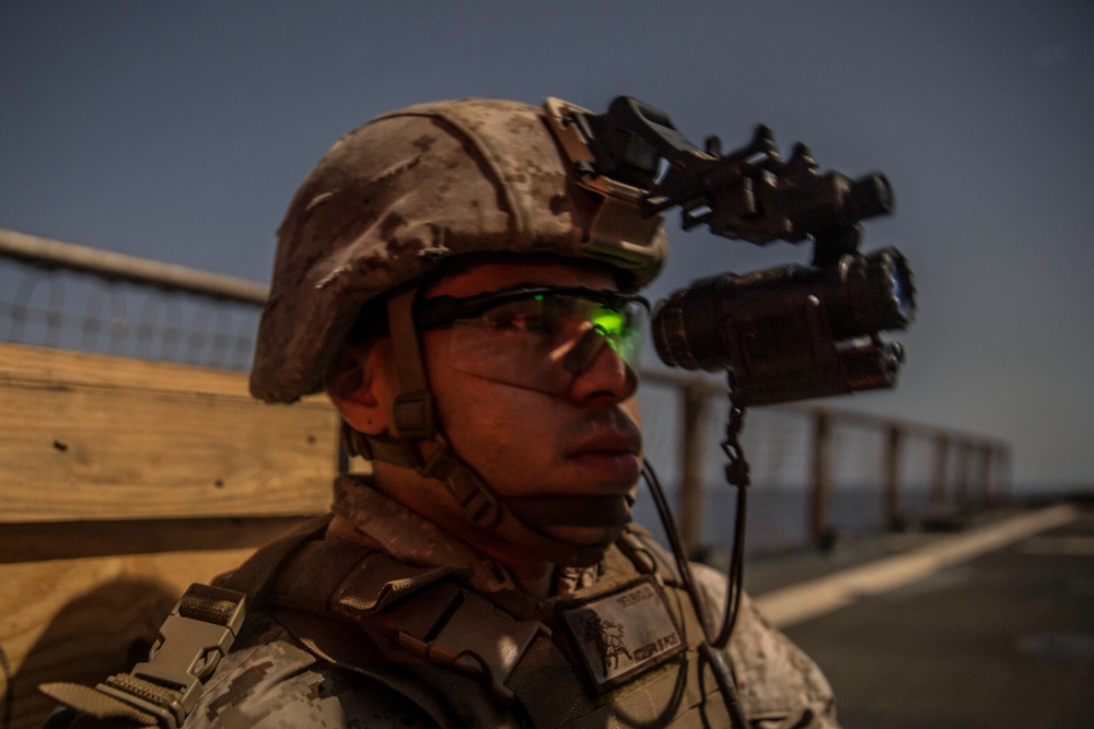 U.S. Marines refine marksmanship skills in dark