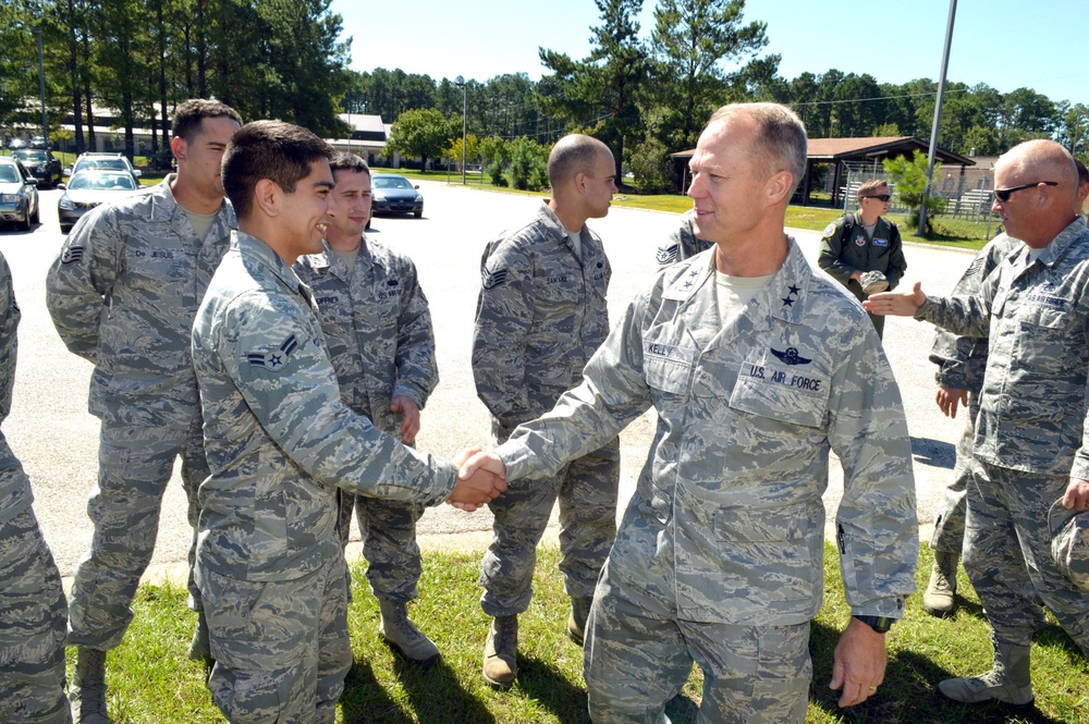 Ninth Air Force commander visits Pope Airmen