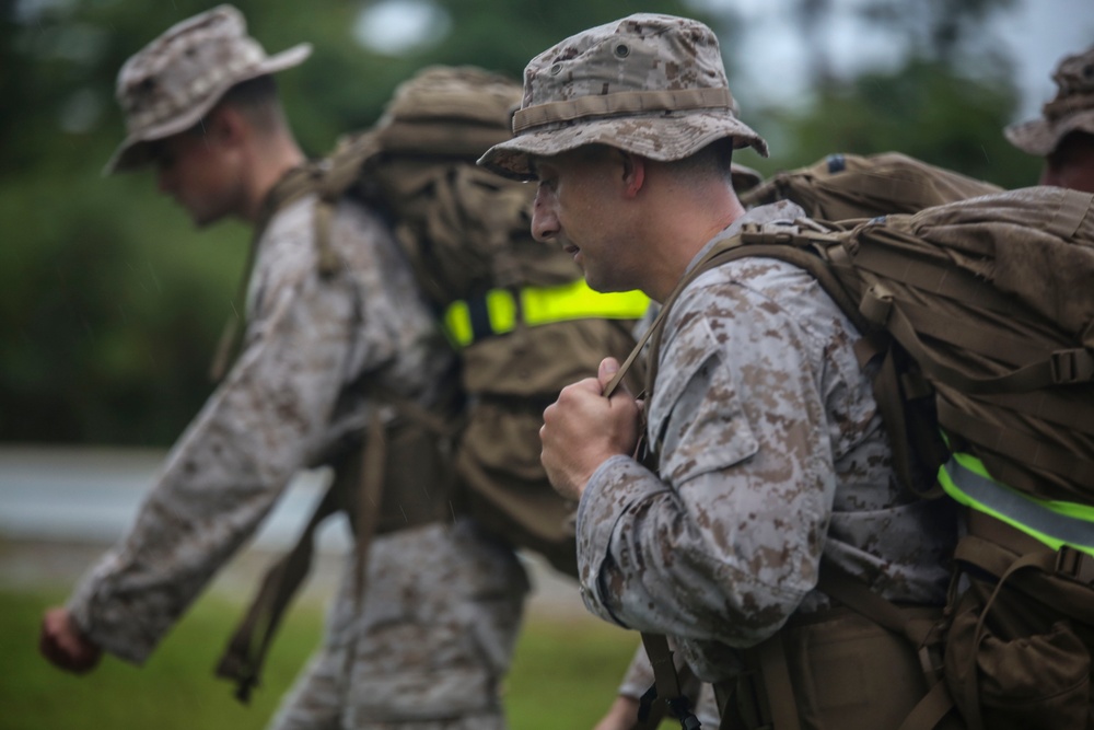 CLR-2 marches along during conditioning hike